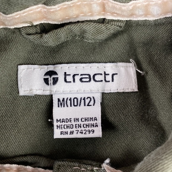 Tractr Olive Green Button Down Shirt- M 10/12 - Picture 5 of 13
